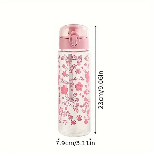 780ML Large Capacity Sports Transparent Water Bottle Leakproof Flower Plastic Drinking Bottles Outdoor Cycling Hiking Gym Jugs 5