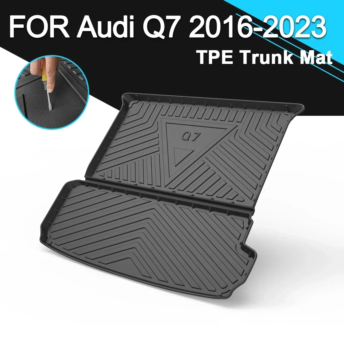 

Car Rear Trunk Cover Mat TPE Waterproof Non-Slip Rubber Cargo Liner Auto Accessories For Audi Q7 2016-2023