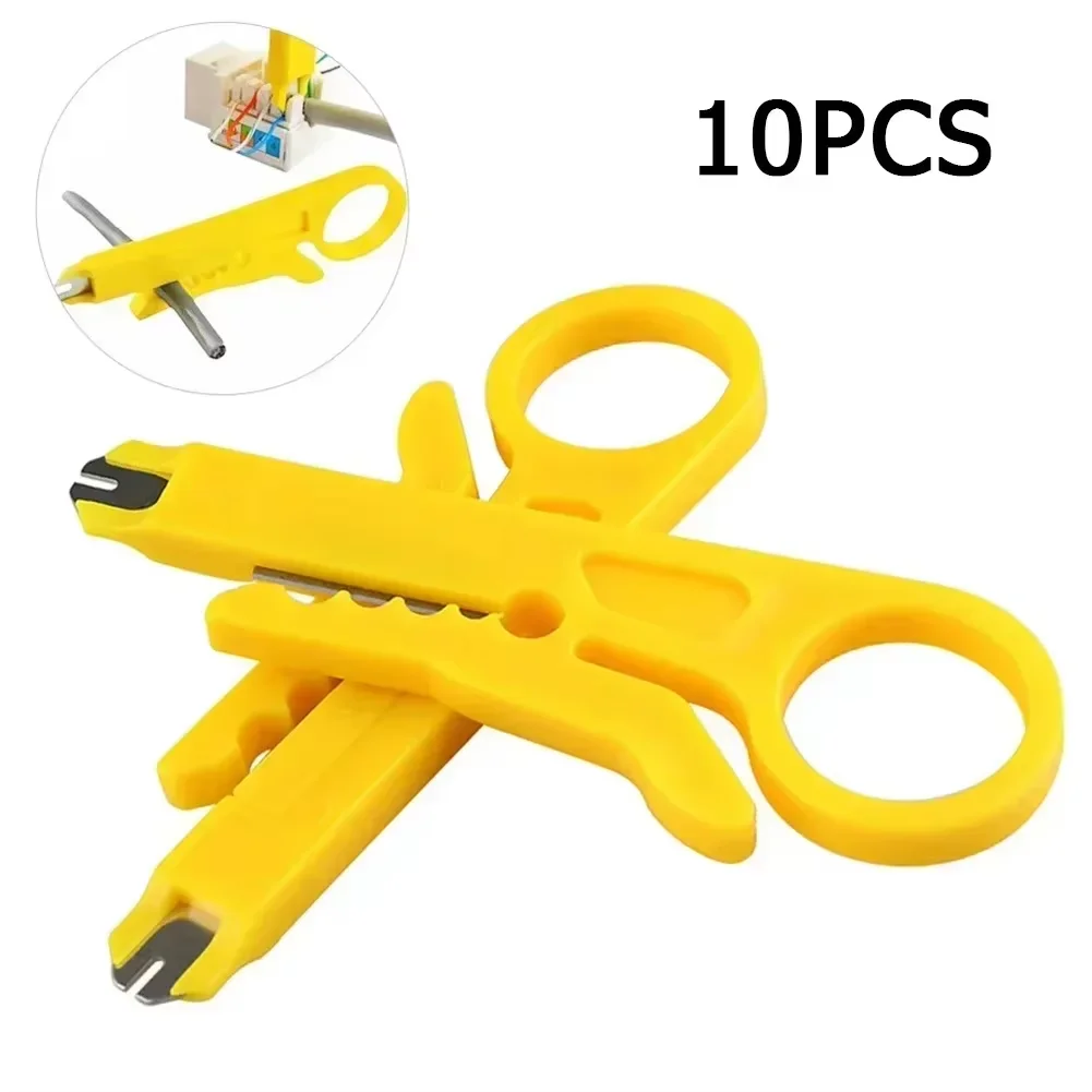 Multifunctional Wire Pliers Yellow Rotary Wire Stripper Adjustable Distance STP/UTP Network Cable Coaxial Wire Stripper Tool