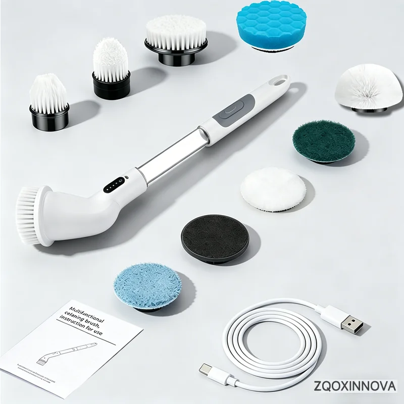 Household Cordless Spin Scrubber Kitchen Gadgets Hair Brushes Bathroom Broom thumbnail 1