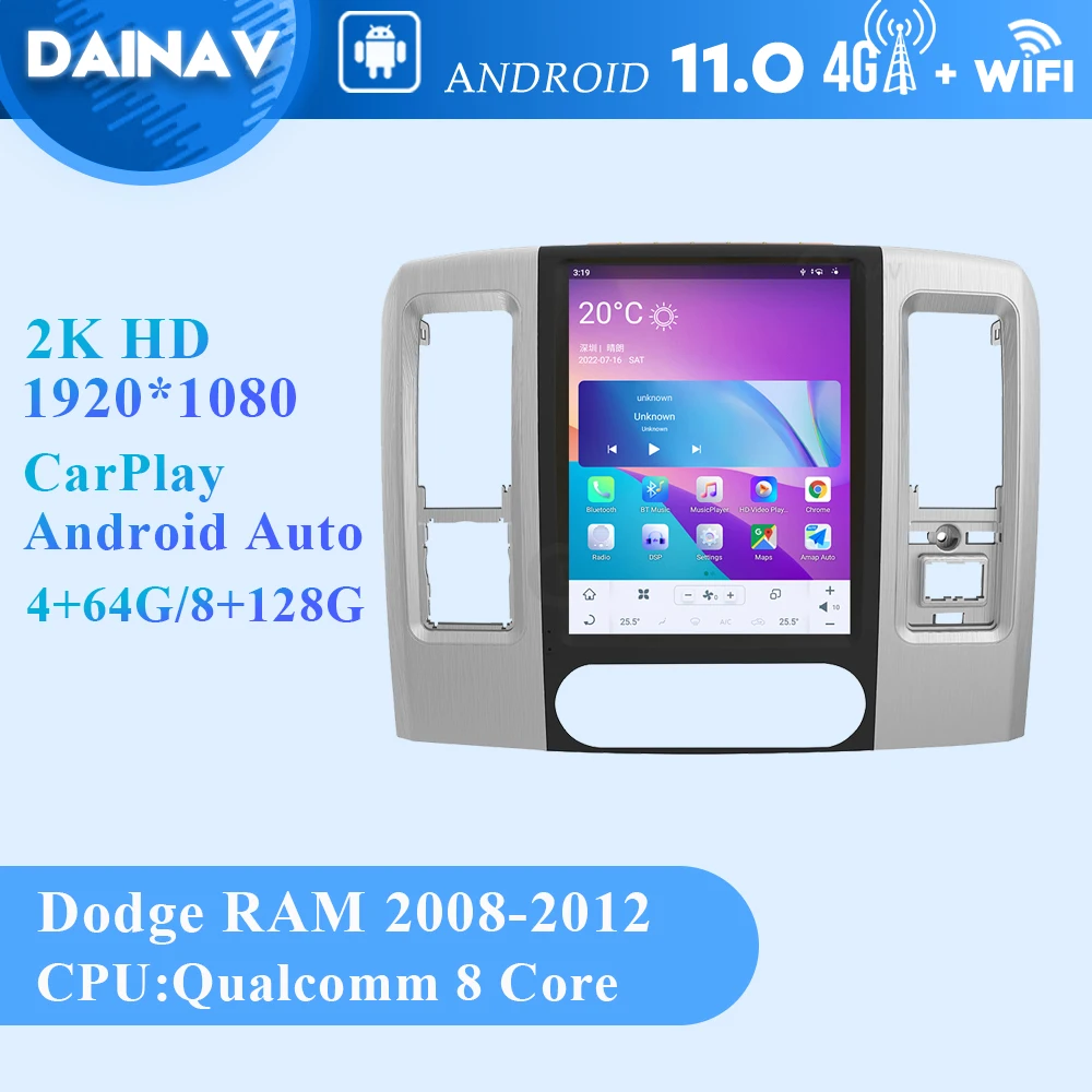 

8+128GB Android11 Car audio For Dodge RAM 2008-2012 8Core Car Radio Stereo Multimedia Player Radio Autoradio GPS navigation