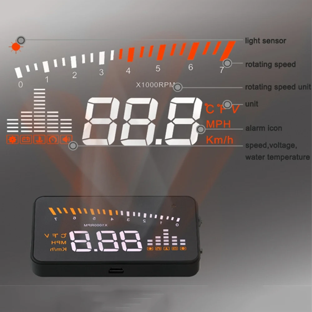 ڵ  ÷ OBD2 X5 HUD GPS ӵ  ׽, 3 ġ  ,  ڵ ׼