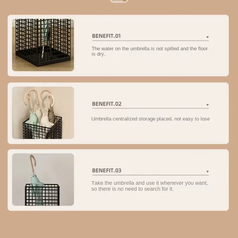 Rust-Resistant Metal Umbrella Stand Storage Rack for Doorway Durable Organizer Modern Entryway Stand Large Capacity umbrella storage rack