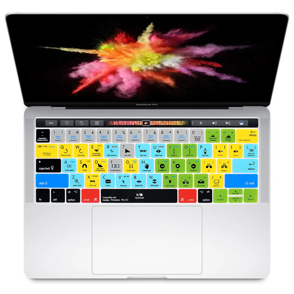 XSKN Avid Media Composer Keyboard Cover For MacBook Pro Touch Bar Models - Shortcuts Printed On Keys