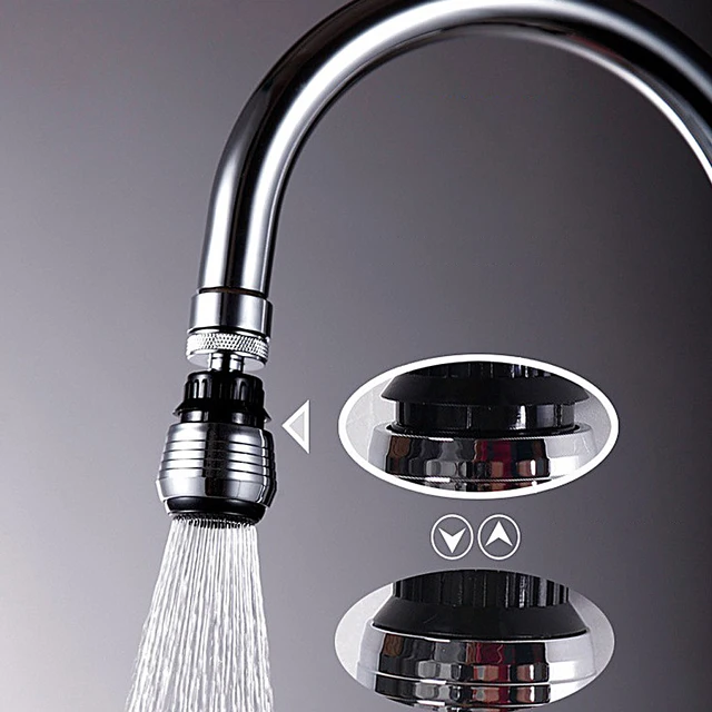 Sink Tap Rotatable Water Bubbler 360 Degree Rotating Water Swivel Faucet Head Aerator for Kitchen 5