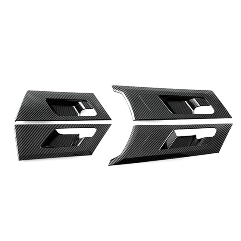 

NEW-Car Carbon Fiber Interior Inner Door Bowl Frame Cover Handle Protection Trim Sticker For Mitsubishi Outlander 2022 2023