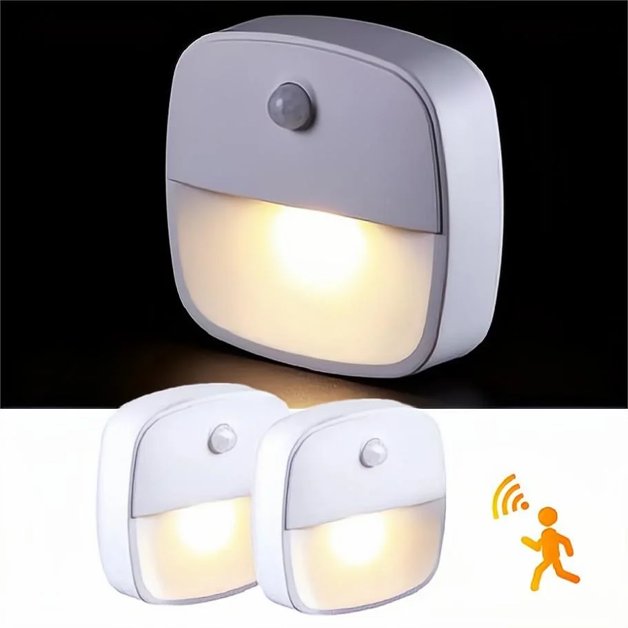 

2Pcs LED Night Light PIR Smart Motion Sensor Light Cabinet lights for Home Aisle WC Hallway Stair Kitchen Bedroom Night Lamp