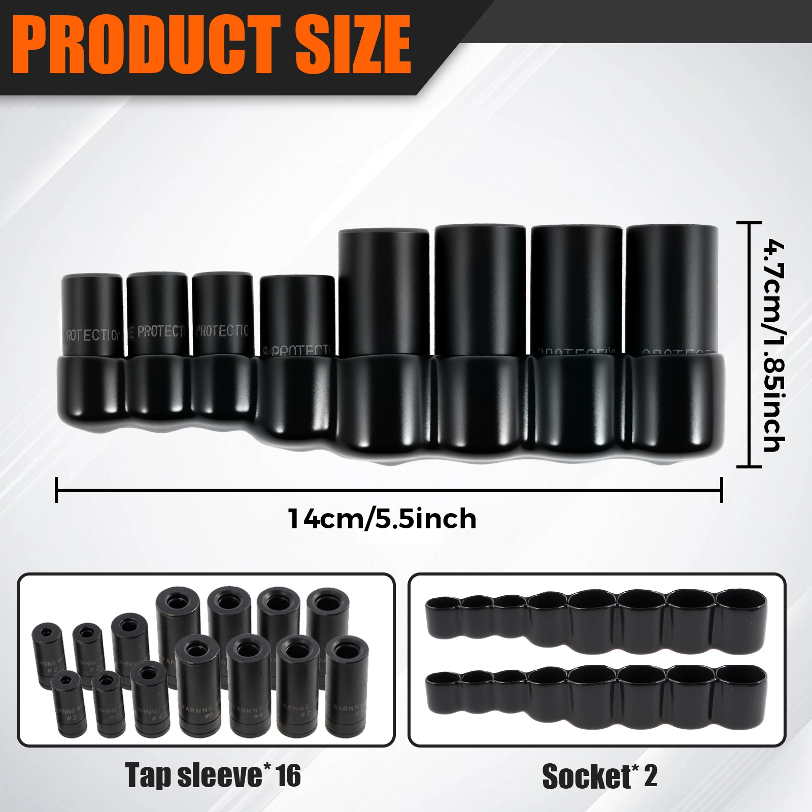 8/16Pcs Tap Socket Set 1/4inch and 3/8inch Drive Steel Tapping Socket Set  with Storage Holder Tap Socket Kit for Confined Space