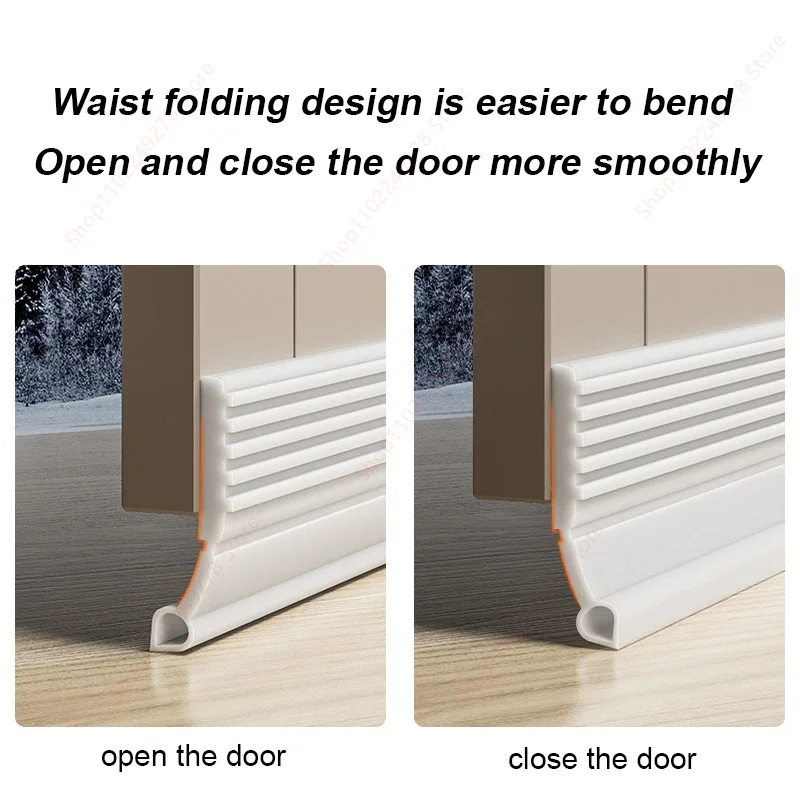 1M Rubber Door Bottom Seal Strip Wind Noise Reduction Stopper Anti Collision Dustproof Soundproof