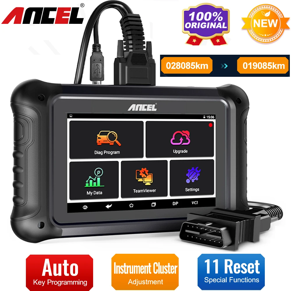 ANCEL DP500 Car Cluster Calibration Tool Correction OBD2 Key Program Immobilizer 11 Reset Function Oil EPB DPF Diagnostic Tool