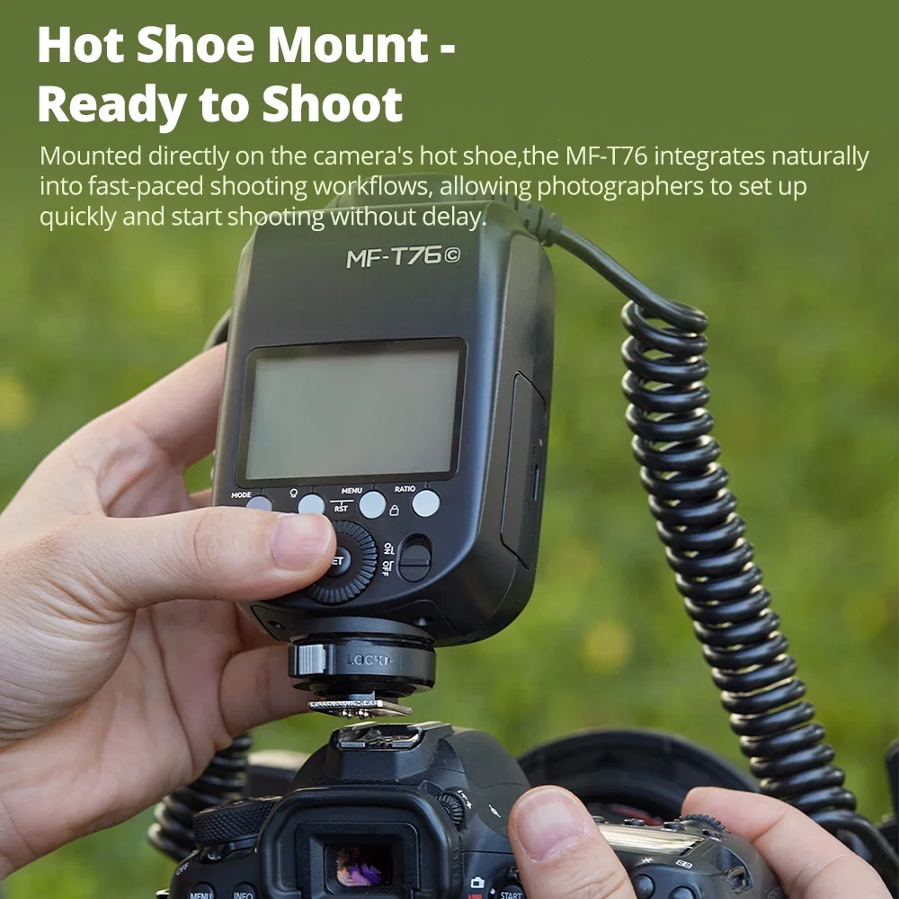 Godox MF-T76 TTL 매크로 트윈 플래시 듀얼 헤드 스피드라이트 HSS 1.2초 재활용 Godox X 시스템 (캐논, 니콘, 용)