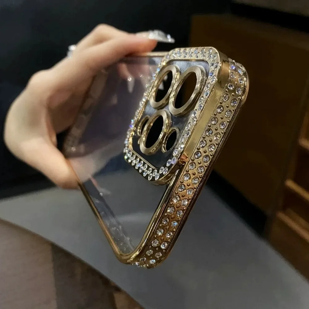 iPhone Case Luxury Diamond Glitter Silicon Cover For iPhone 16 15 14 Plus 13 12 11 Pro Max