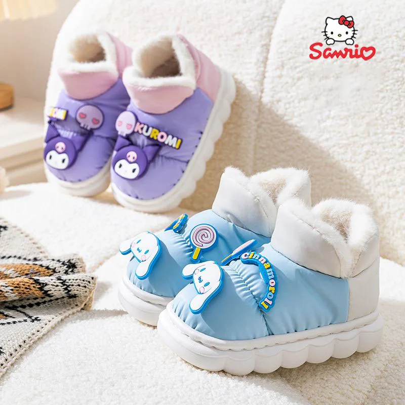 

Sanrio Boots Kawaii Hello Kitty Cute Kuromi Anime Cartoon Winter Student's Waterproof Thick Bottom Non-Slip Cotton Shoes Girls