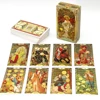 Golden Art Nouveau Tarot Deck Cards with Guidebook Cards Occult Divination Book Sets for Beginners Classic Art Nouveau Style 3