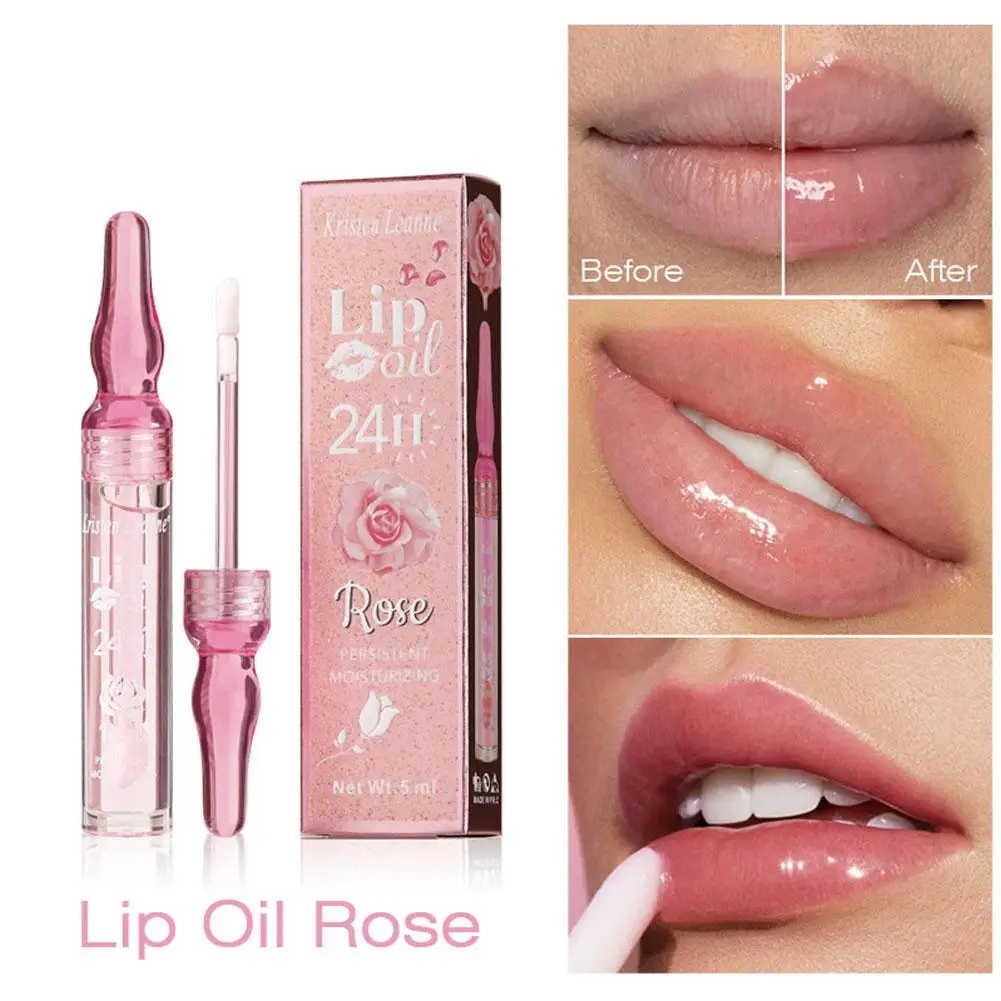 

Rose Moisturizing Lip Oil Crystal Jelly Lip Gloss Anti-drying Cosmetics Lips Lines Plump Sexy Nourishing Fade Soft Fine Smo B1G6