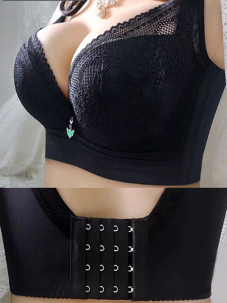 Women's Large Size Underwear Big Chest Small Women's Anti-Sagging Steel Ring Upper Support Shaping 95d Large Size Bra Thin
