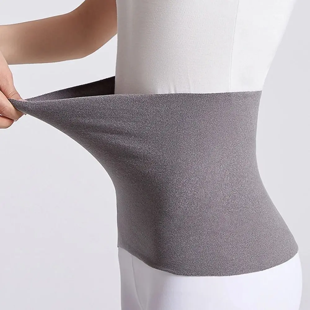 Baumwolle Polyester Thermo Taille Unterstützung Fleece Verdicken Bauch Zurück Wärmer Elastische Kälte Schutz Winter Kummerbund Unisex – Detail 2