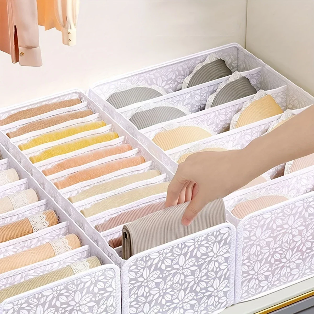 Folding Storage Box for Bras, Socks & Panties, Dormitory and Bedroom use