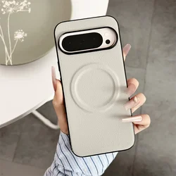 Luxury Magsafe Leather Case with Magnetic Wireless Charging and Shockproof Soft PU Cover - Google 10Pro (GRAY)