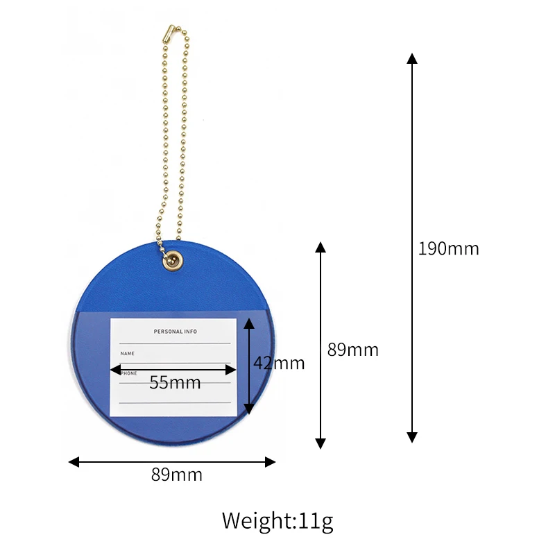 2 Pack Pu Leather Luggage Tags for Suitcases Travel Tags PU leather luggage tag with anti-lost cord loop for luggage and travel