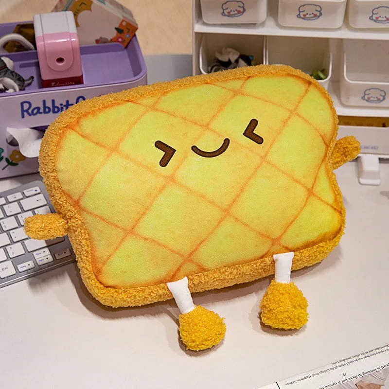 Kawaii Bread Toast Pillow Head Rest Plush (30cm) - Limited Edition