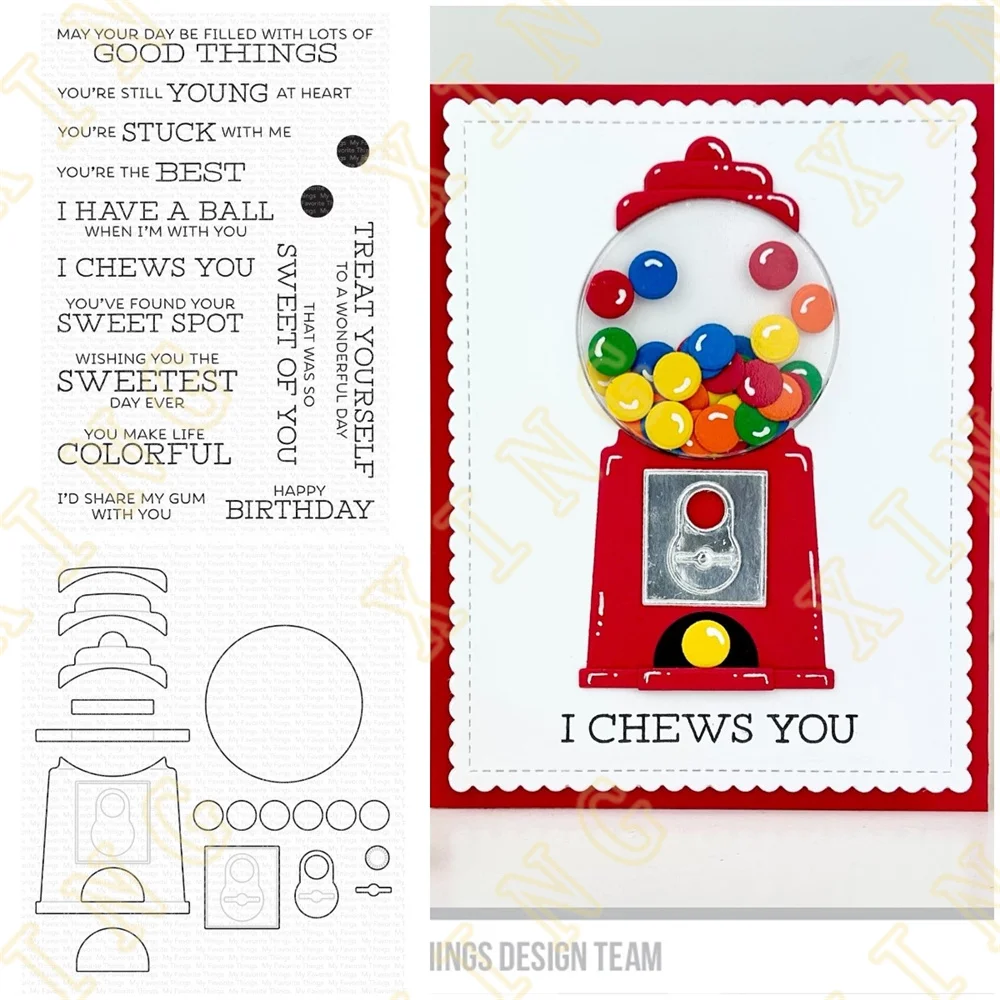 

Gumball Stamps and Dies New Arrival 2023 Scrapbook Diary Decoration Stencil Embossing Template DIY Greeting Card Handmade