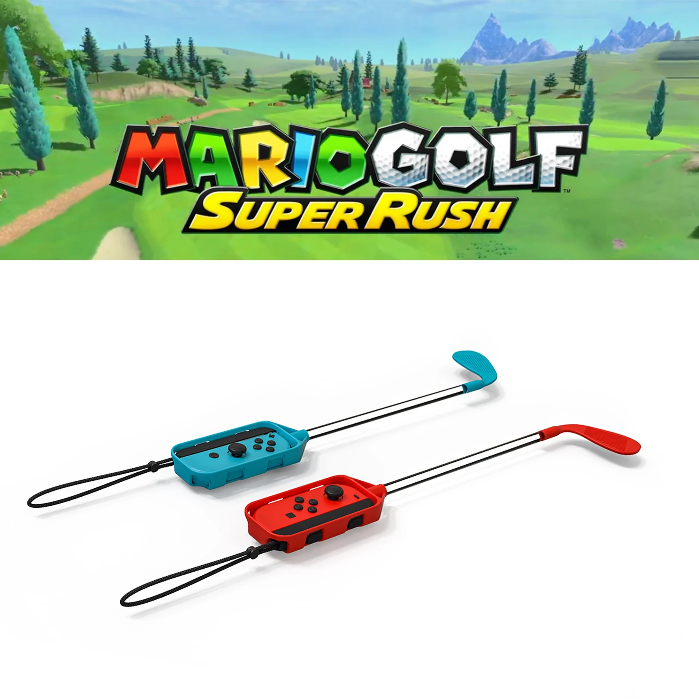 Гольф-клубы, набор из 2 предметов, совместим с Mario Golf: Super Rush, для Switch Joy-Con