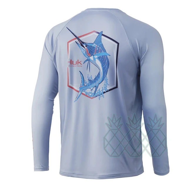 HUK Fishing Shirts for Men UPF 50+ Custom Fishing Shirt Summer