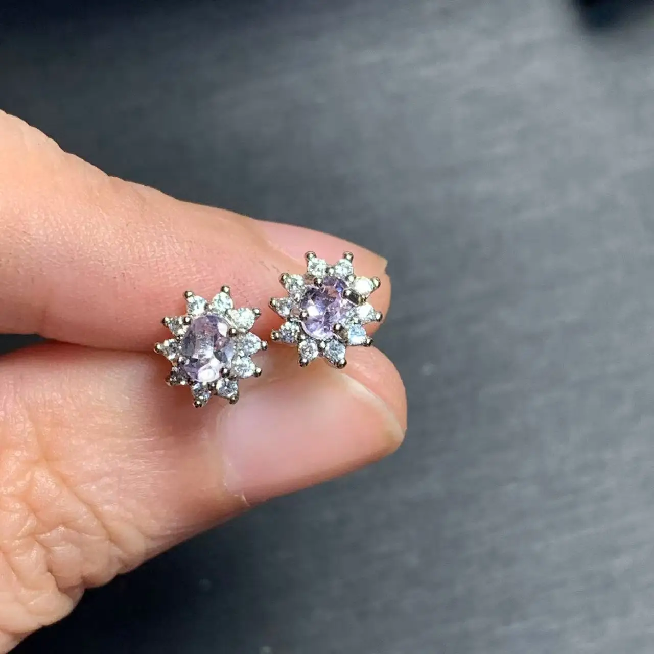 Natural Tanzanite Gemstone Stud Earrings for Women send randomly Wedding Handmade Jewelry Fashion Gift For Girl New