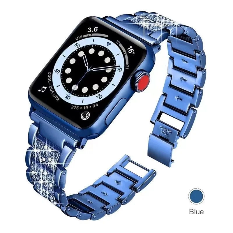 

Diamond strap for Apple watch band 45mm 41mm 44mm 42mm 40mm 38mm Metal stainless steel bracelet iWatch series Ultra 8 7 6 4 3 SE