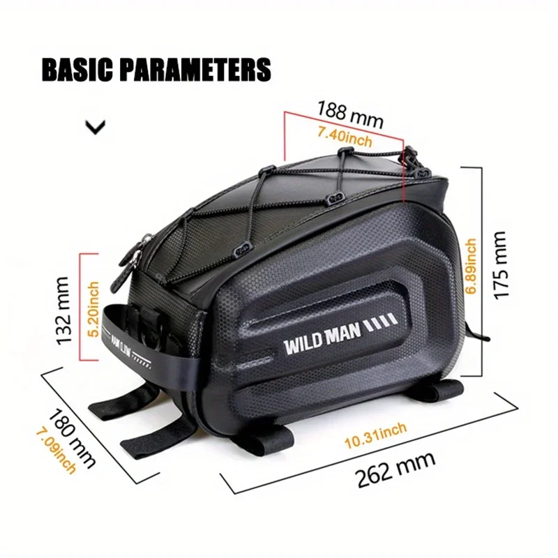 Bolsa Trasera Para Bicicleta De 8 Litros, Impermeable, Plegable Y Con Correa De Hombro, Fácil De Montar
