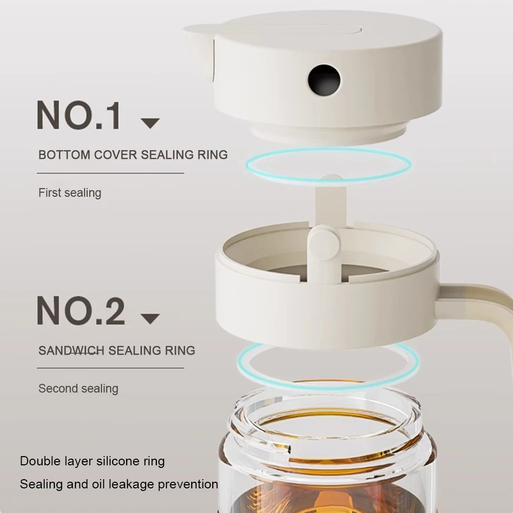550ml Automatic Olive Oil Dispenser Bottle Easy One-Hand Pouring Oil Bottle For Baking