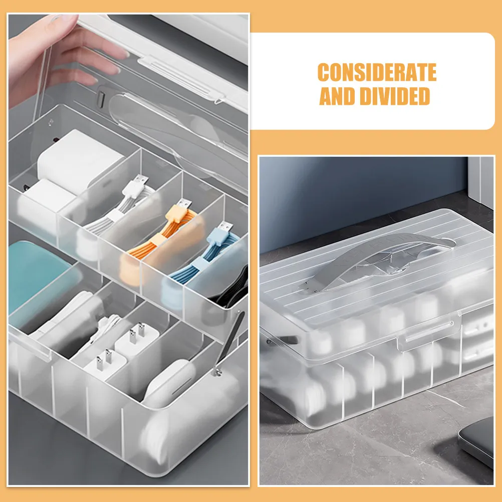 뚜껑이 있는 책상 케이블 정리함, 슬림형 코드 정리 케이스, 사무실 및 가정용 전자 케이블 보관 충전기 정리함