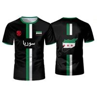 Syrian Flag Football Jerseys Men's Sports T-shirts Syrian National Emblem Pattern Printed Street Loose Tops Unisex Casual Tees 1