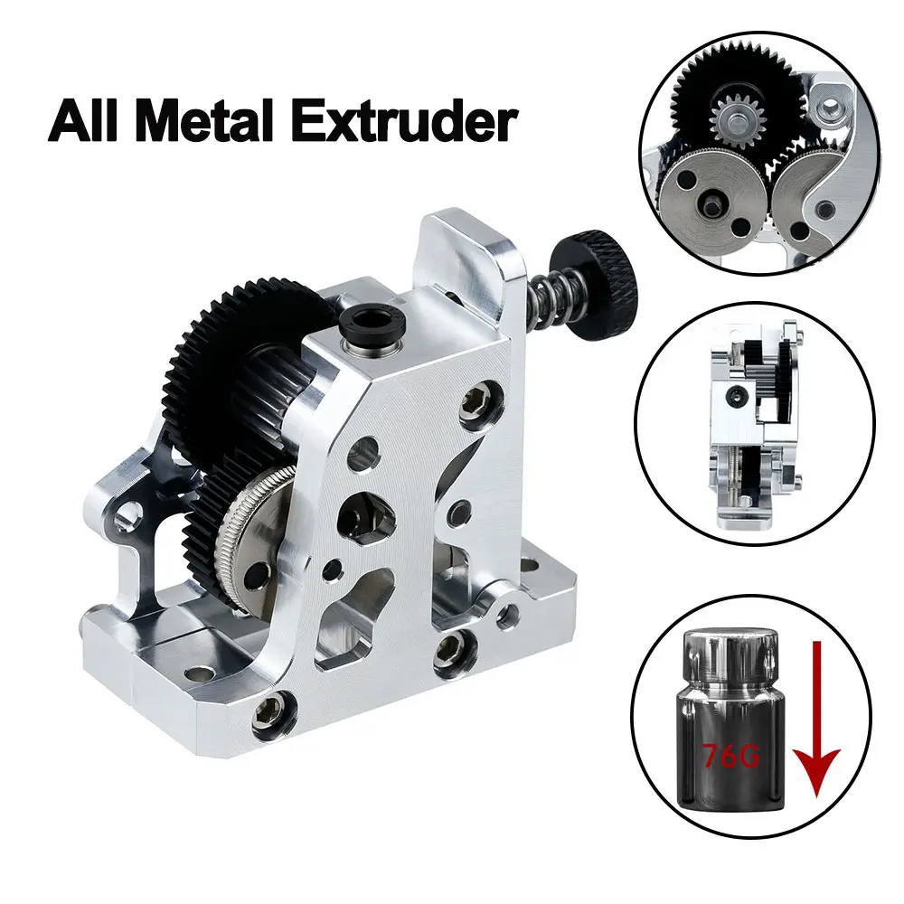 

All Metal Extruder Dual Gear Extruder High Quality Hardened Steel Reduction Gear Extruder for CR-10/CR-10S/Ender-3/Ender-5