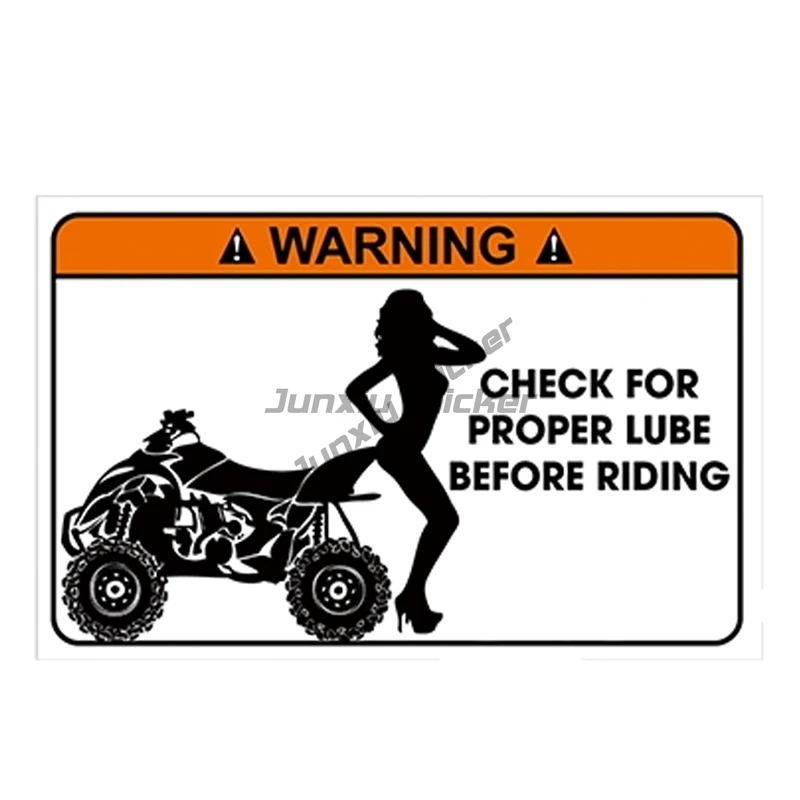Car Styling Glossy Vinyl Sticker Funny Warning Sticker Quad ATV Bike Joke Gift Waterproof Car Sticker