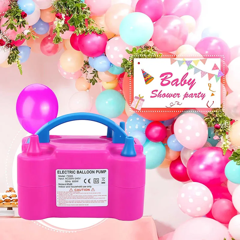 

Balloon Air Pump Electric Balloon Inflator Portable Electric Dual Hole Fast Inflation Wedding Birthday Party Event Supplies