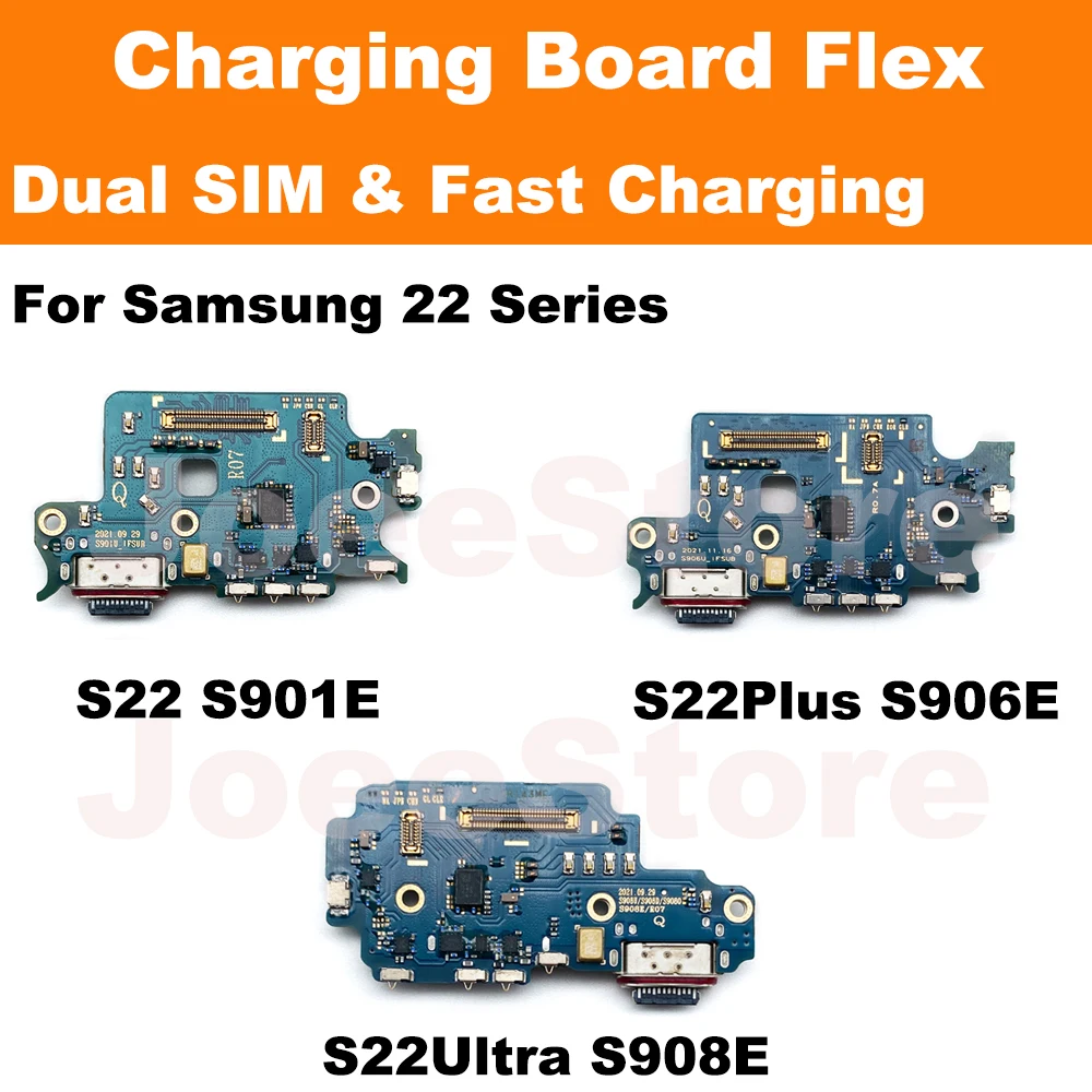 

1pcs Charging Port Board Flex For Samsung Galaxy S22 Plus Ultra S901E S908E Dual SIM Type-C Connector Dock Charger Cable