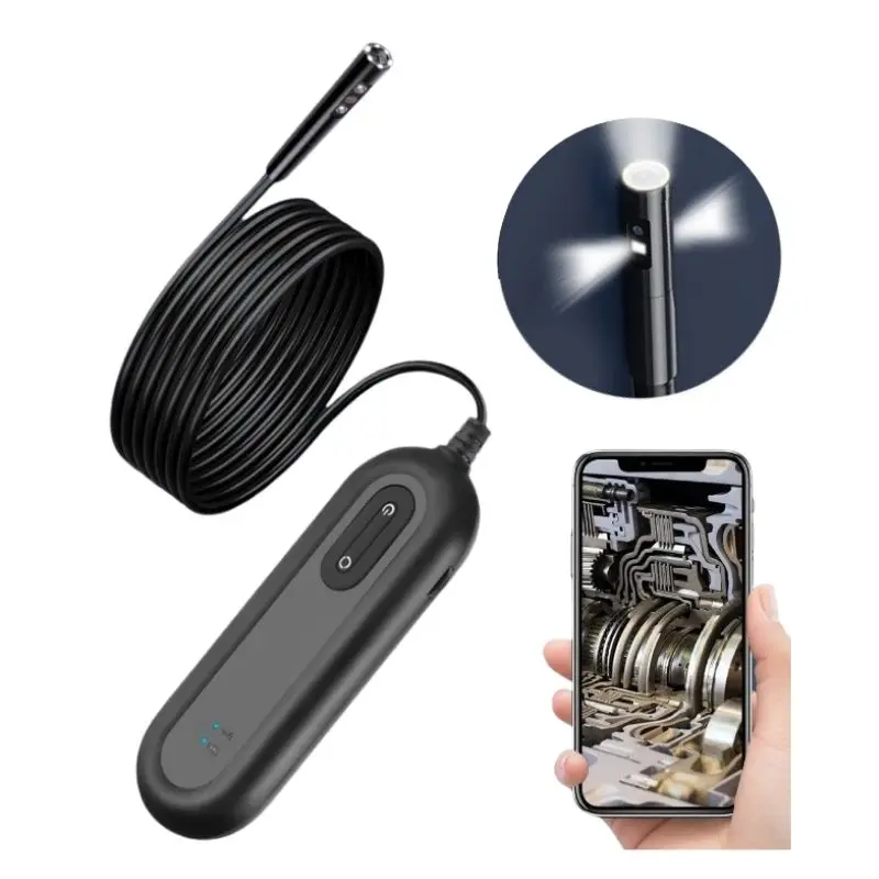 

Endoscope Camera WIFI Three Lens 8mm Flexible Surveillance Borescope for Pipeline Car Automotive IOS Android Phone