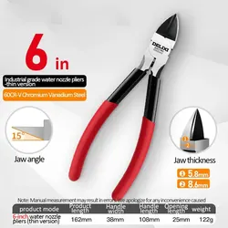 DELIXI ELECTRIC Precision Cutting Pliers - Versatile Industrial Tool for Metal, Wire, Cable, Plastics, and Wood (DHGDV6S)