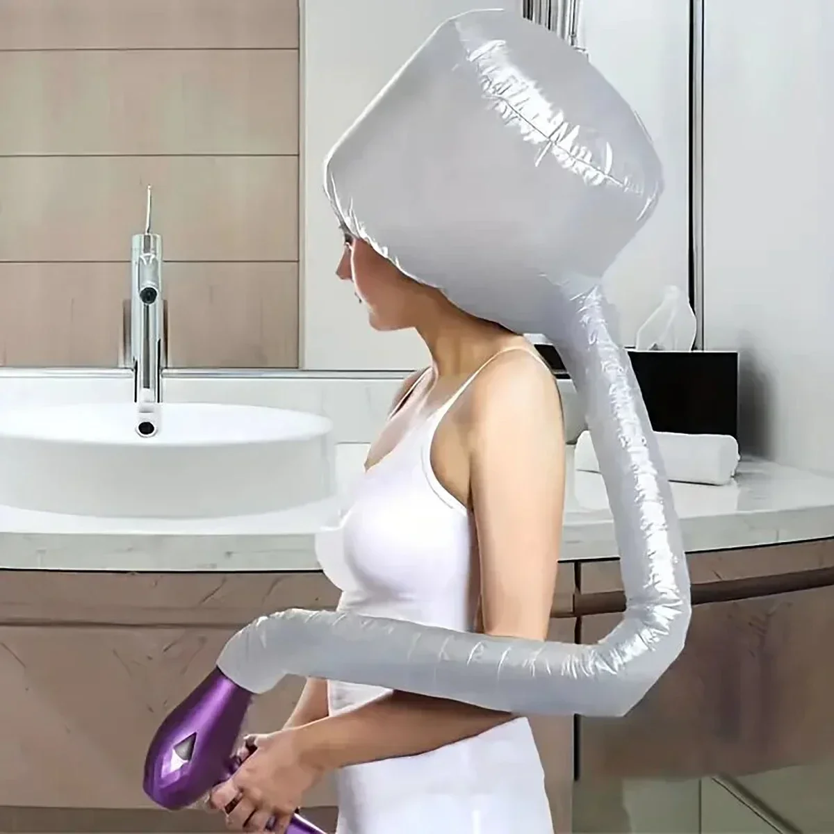 1/2pcs portable soft hair dryer cap, dry hair cap, odorless, suitable for professional hair salons and home use 4