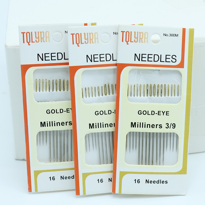High Quality Sewing Needles 16pcs Gold Tail 3/9 Multi Purpose Hand Sewing Needles Household Fine Carbon Steel Hand Sewing Needle