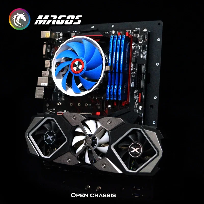 Open Type Aluminum Alloy PC Case ATX Chassis MOD M-ATX Computer Cabinet Desktop,Easy Mounting Black/Silver