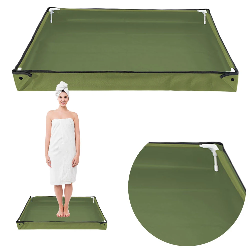 Foldable Shower Base Portable Shower Pan 80x80cm Camping Tent Floor Base Outdoor Shower Tray for Pet Shower Beach Travel Camping