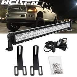 Barre lumineuse LED droite, 30 pouces, 180W, avec support de pare choc caché avant et Kit de câblage, pour Dodge Ram 2500 3500 2003 2019 