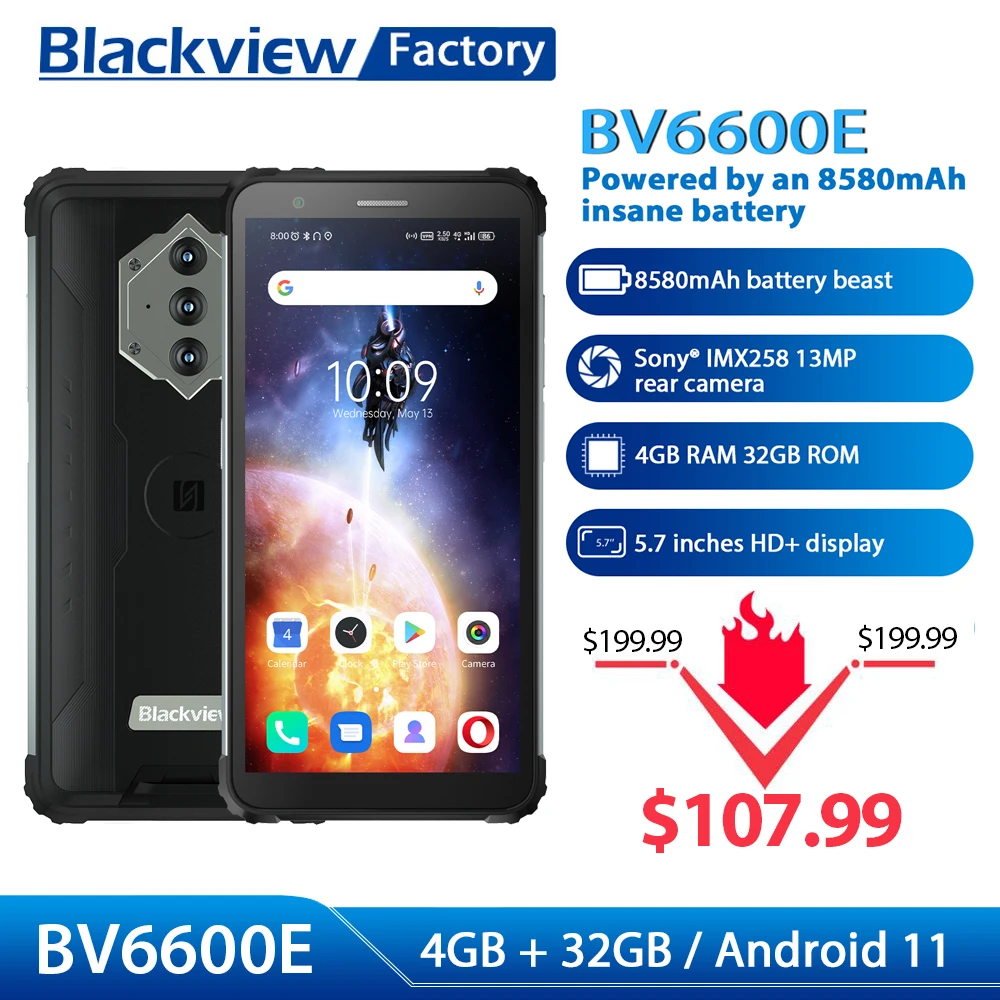 Blackview BV6600E Водонепроницаемый смартфон с 5 7-дюймовым дисплеем восьмиядерным