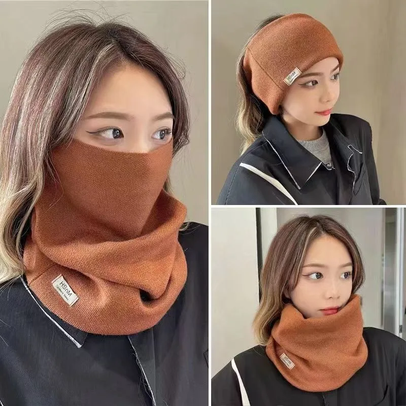 Women Winter Scarf with Ear Muffs and Neck Warmer