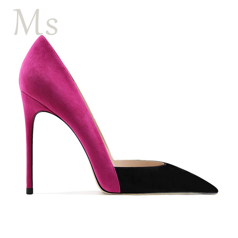 

2023 Spring/Summer Pumps New Fashion Single Shoe Pointed Toe Color Matching Thin High Heels Women's Shoes Large Size A46