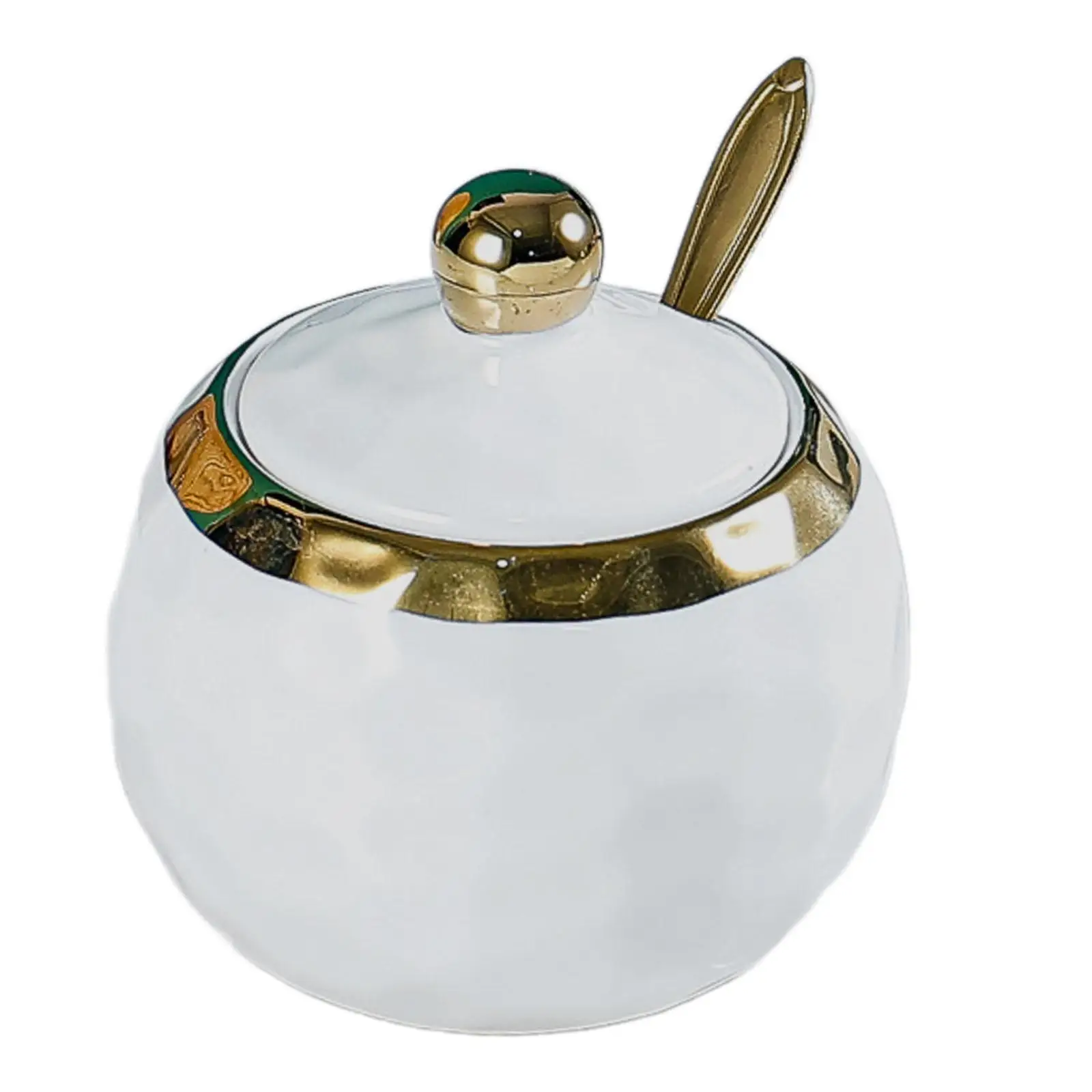 Ceramic Sugar Bowl ,Condiment Jar ,about 300ml ,Condiment Pot, Salt Container for Home Kitchen Coffee Bar Counter Restaurant