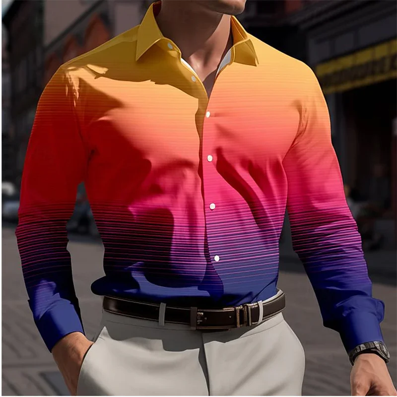 thumbnail image 1 of Camisa informal con estampado de cebra y leopardo para hombre, camisa con estampado 3D, para vacaciones en la calle, con solapa, manga larga, elástica, talla 5XL, 2024, 1 of 5